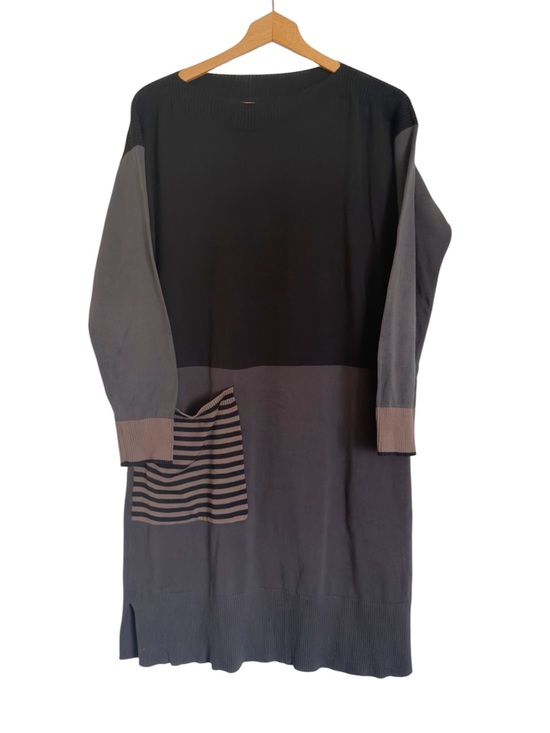 Gudrun Sjoden Dresses & Skirts - Gudrun Sjoden Black Gray Colorblock Knit Lagenlook Sweater Dress size L